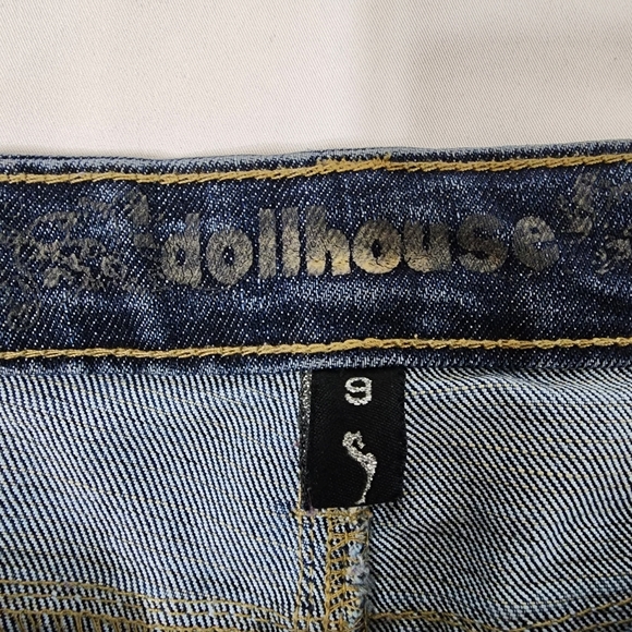 Dollhouse jeans size 9 blue denim waist 32 skinny - Picture 9 of 16